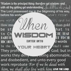 когда мудрость войдет в твое сердце