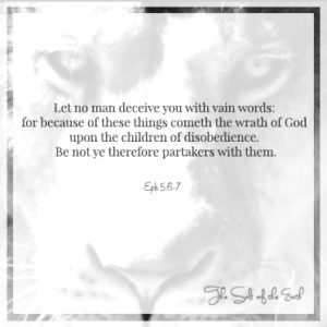 Mga Taga Efeso 5:6-7 Let no man deceive you with vain words