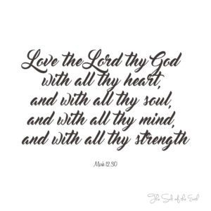 love the Lord with all your heart, mente, soul and strength