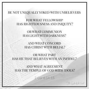 unequally yoked with unbelievers