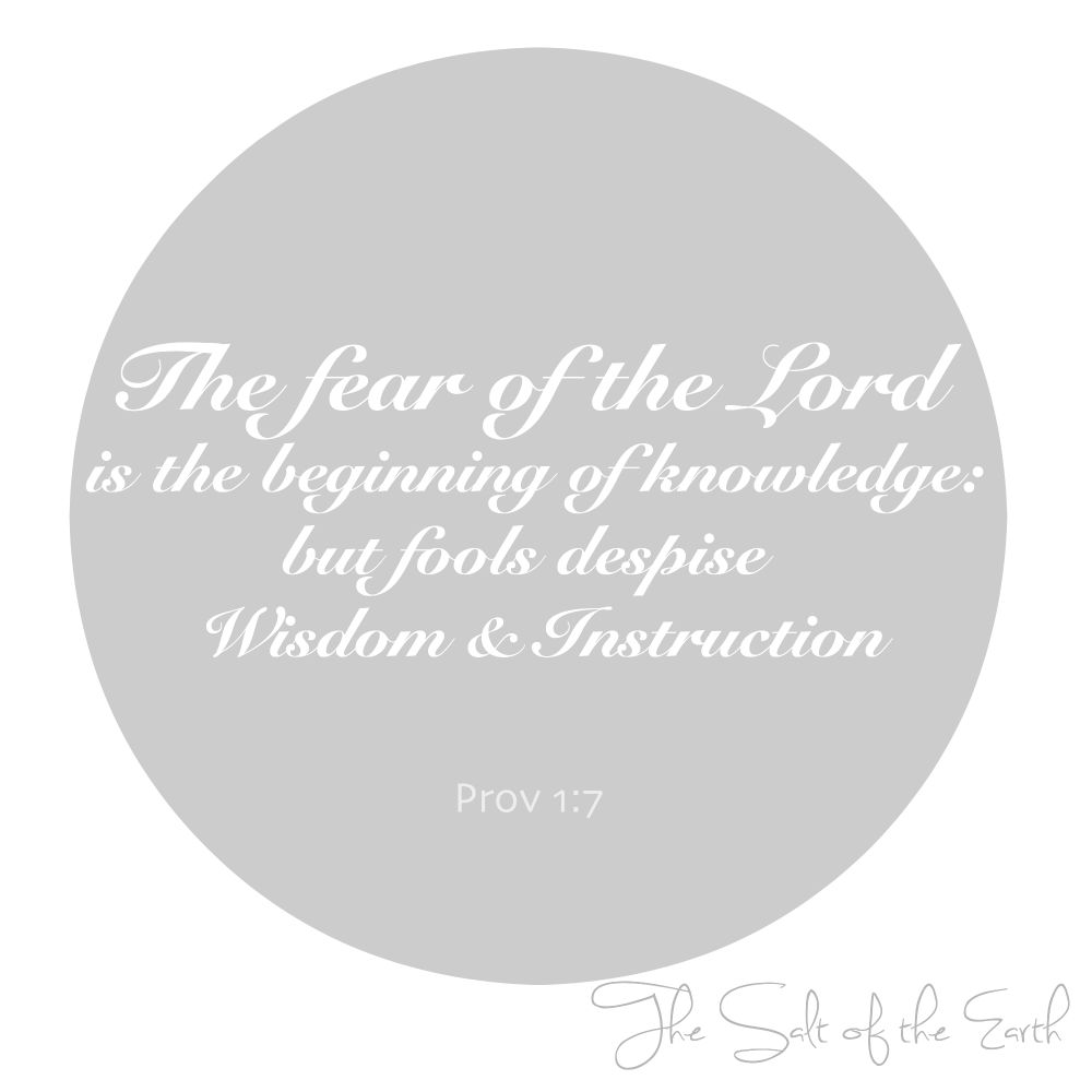 the fear of the Lord is the beginning of knowledge