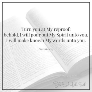 Turn at My reproof and I will pour out My Spirit