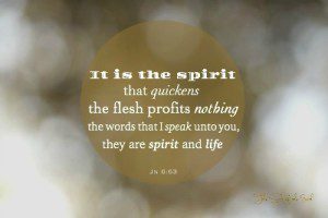 the words that I speak unto you are spirit and life