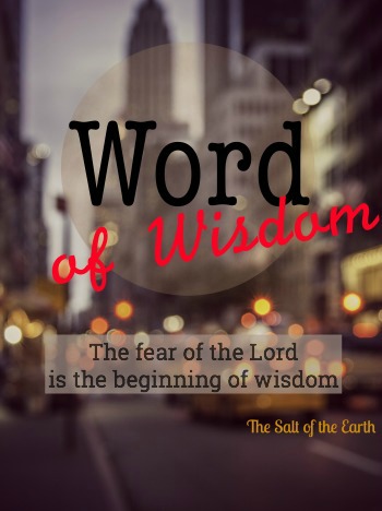 The fear of the lord is the beginning of wisdom