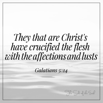 Galatians 5-24 qui autem sunt Christi carnem crucifixerunt cum vitiis et concupiscentiis