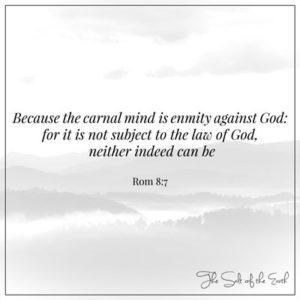 Rimanom 8:7 Carnal mind is enmity against God it is not subject to the law of God