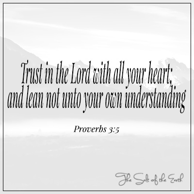 Ordspråk 3:5 Trust in the Lord with all your heart and lean not unto your own understanding