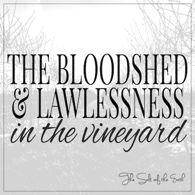 Bloodshed and lawlessness in the vineyard the church