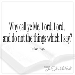 Почему ты называешь Меня «Господь Господь» и не делаешь того, что Я говорю? Лука 6:46