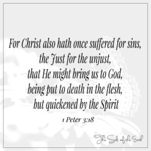 For Christ hath once suffered for sins the just for the unjust 1 Peter 3:18