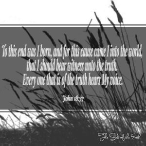 Joan 18:37 To this end was I born and for this cause came I into the world Every one that is of the truth hears My voice