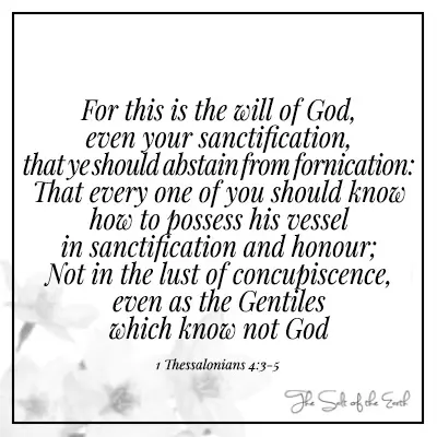 Bible verse 1 Thessalonians 4-3 will of God sanctification