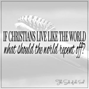 Se i cristiani vivessero come il mondo, di cosa dovrebbe pentirsi il mondo??