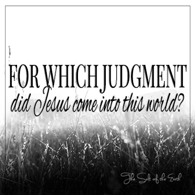 For which judgment did Jesus come into this world?