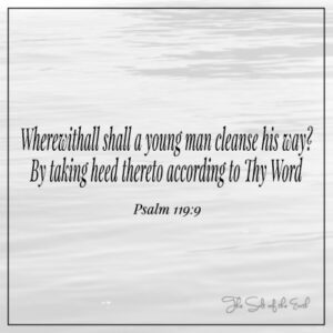 biblický žalm 119-9 mladý muž si čistí cestu