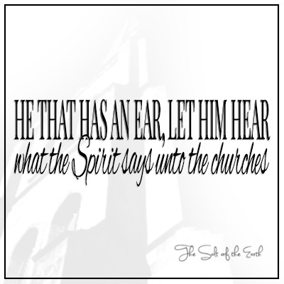 He that has an ear let him hear what the Spirit says unto the churches