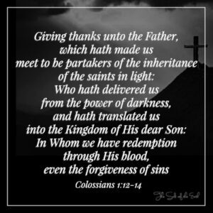 Kolosser 1-12 Father has delivered from darkness into the Kingdom of Son 