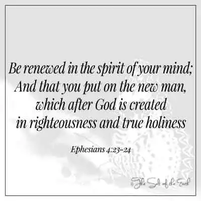 Ефесянам 4-23-24 обновитесь духом ума вашего и облечитесь в нового человека, который по Богу создан в праведности и истинной святости