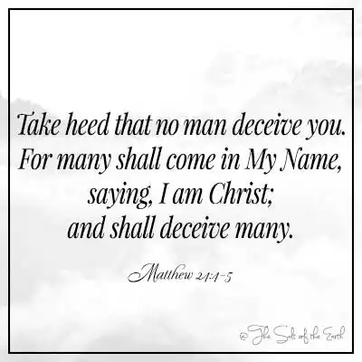 Ivesi lebhayibheli ngokukaMathewu 24-4-5-Qaphelani ningadukiswa muntu, ngokuba abaningi bayakuza ngegama lami, bethi nginguKristu, badukise abaningi.