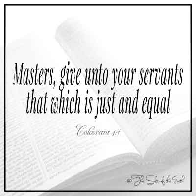 Изображение открыто Библия и текстовый блог Название Мастера дают вашим слугам то, что справедливое и равное колосцы 4-1