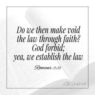 изображение библия и библейский стих к римлянам 3-31 - тогда мы уничтожим закон верою, не дай Бог, да, мы установим закон